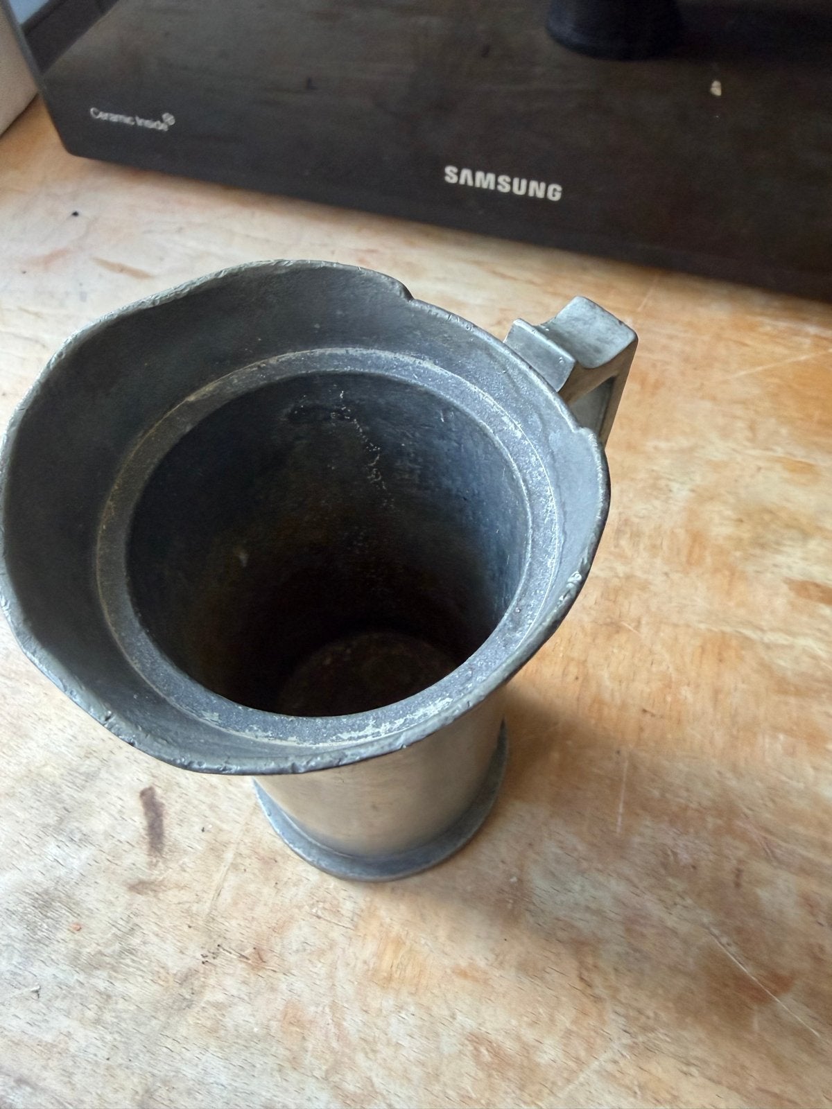 Hollandse Antieke Tinnen Maatkan 1/2 Ltr met Ijkstempel, Antiek en Kunst, Ophalen of Verzenden