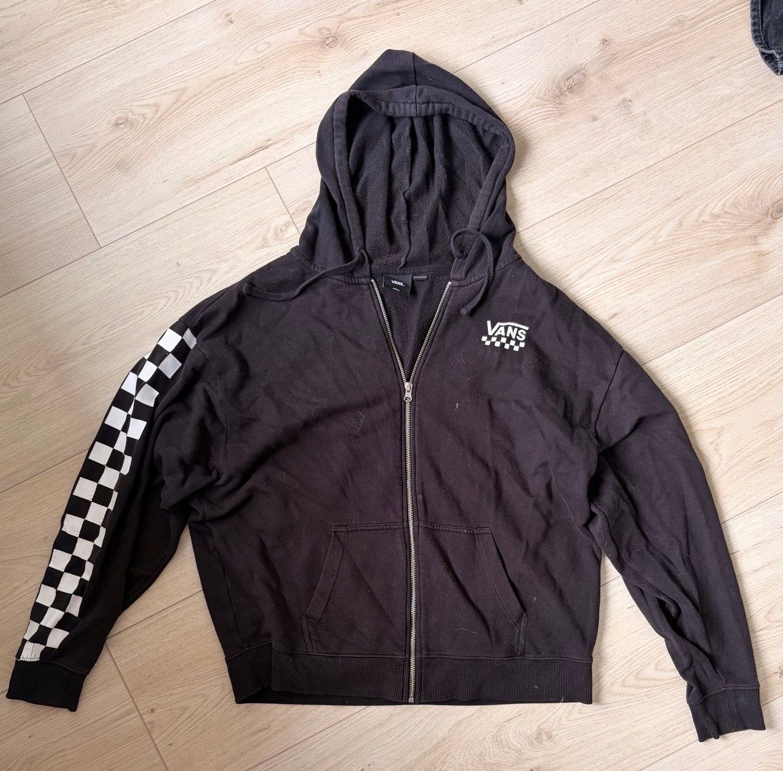 Vans "Off The Wall" hoodie met rits, maat S, Ophalen of Verzenden, Gedragen, Maat 36 (S), Zwart