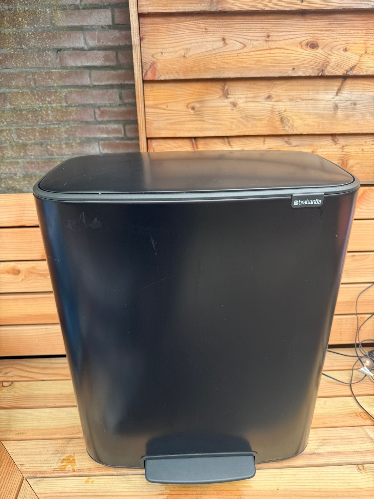 Brabantia Bo 60L - Zwart met voetpedaal, Ophalen, Gebruikt, Met pedaal, 40 liter of meer