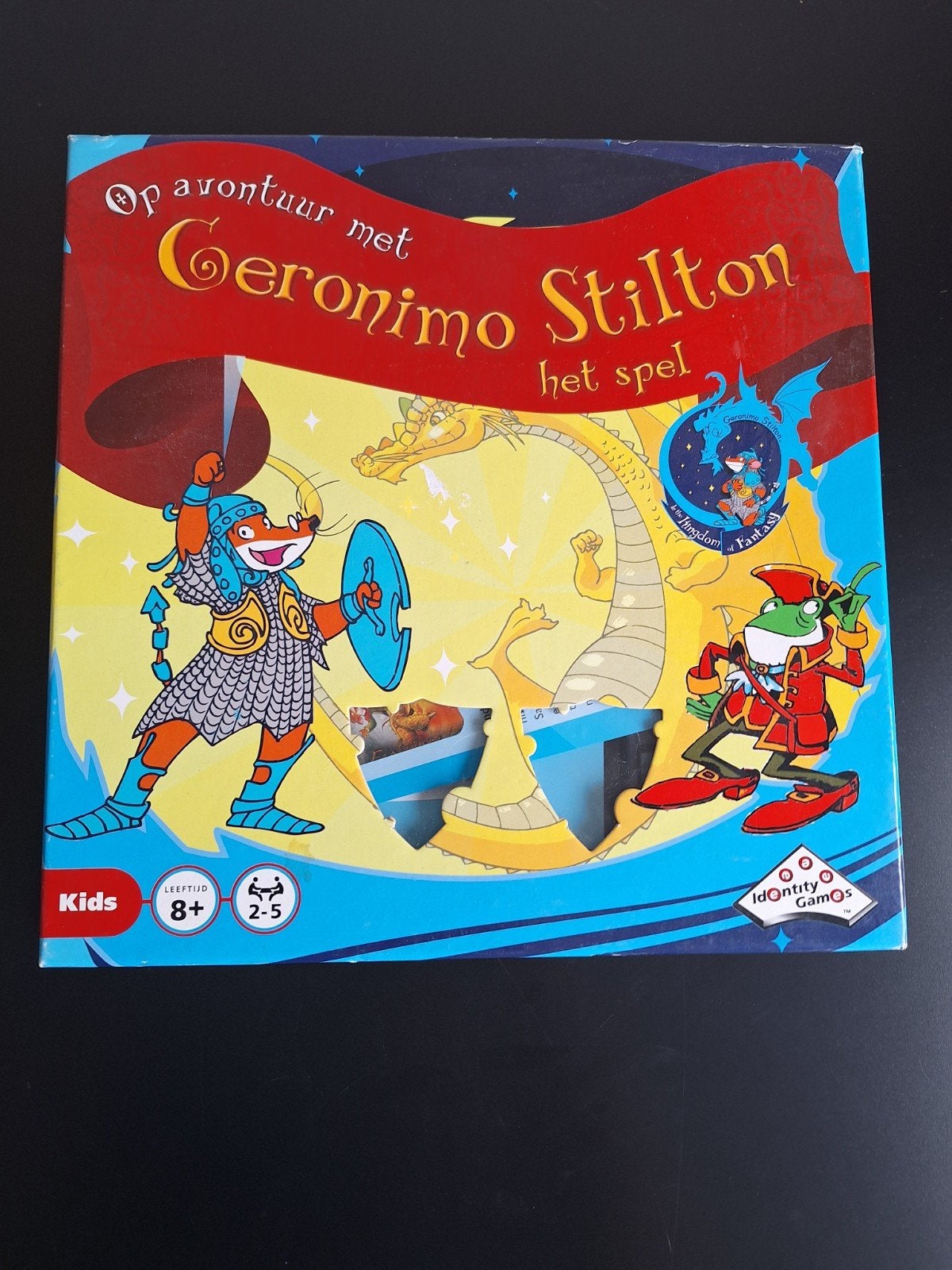 Geronimo Stilton: Op avontuur met Geronimo Stilton het spel, Vijf spelers of meer, Ophalen of Verzenden, Gebruikt, Identity Games