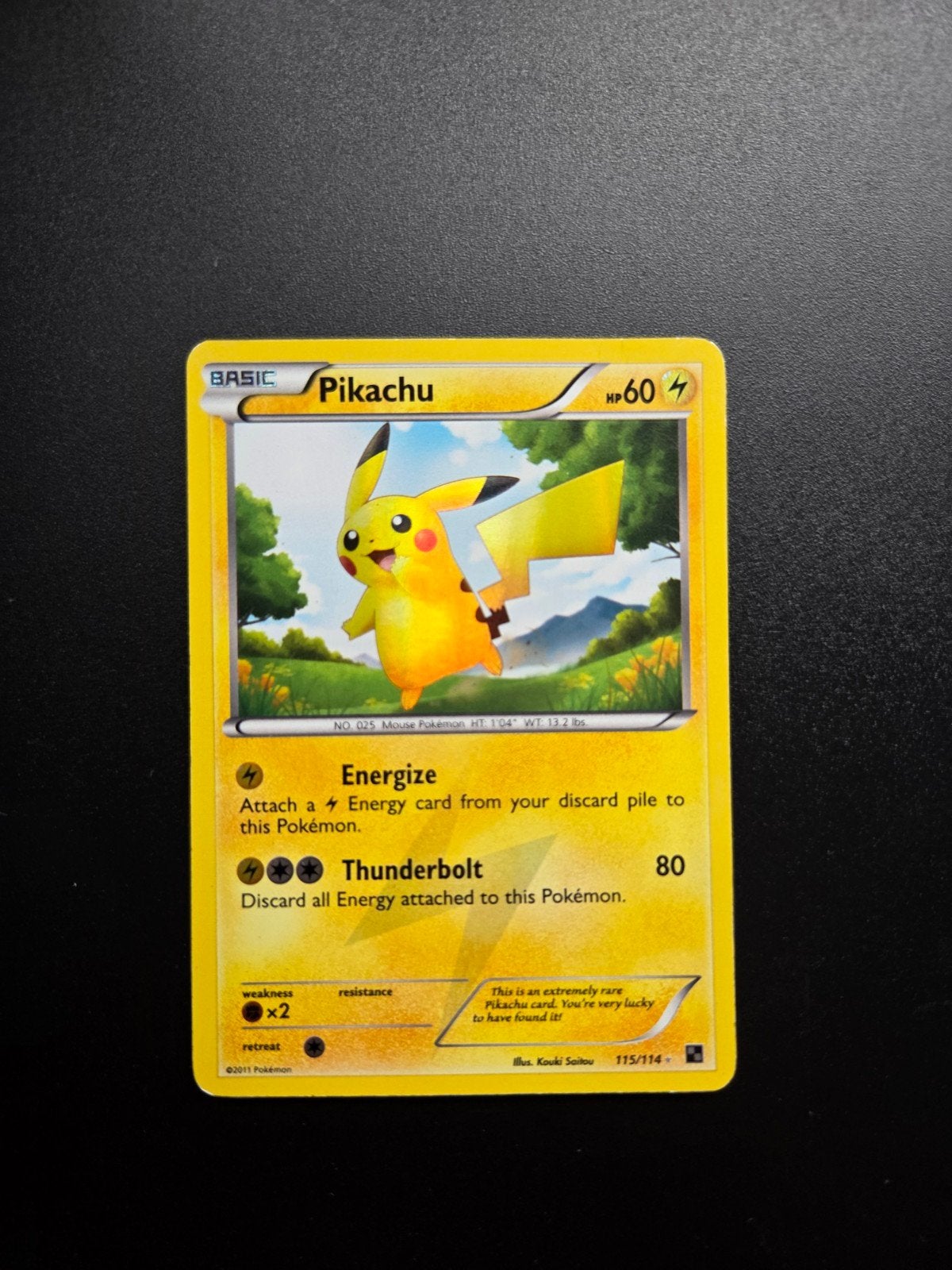 Pikachu 115/114 Pokemon Black and White, Ophalen of Verzenden, Zo goed als nieuw, Booster, Foil