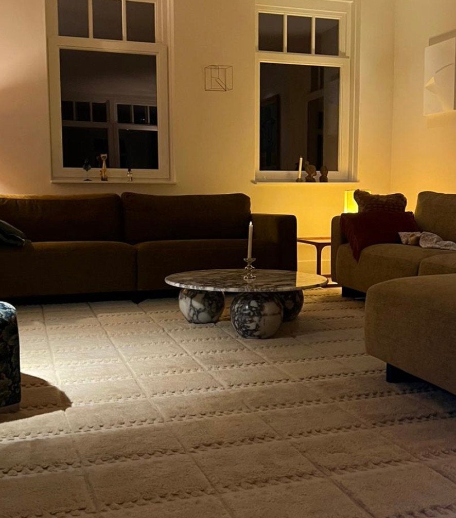 Viola calacatta marmer salontafel rond, Huis en Inrichting, Tafels | Salontafels, Ophalen of Verzenden, Zo goed als nieuw