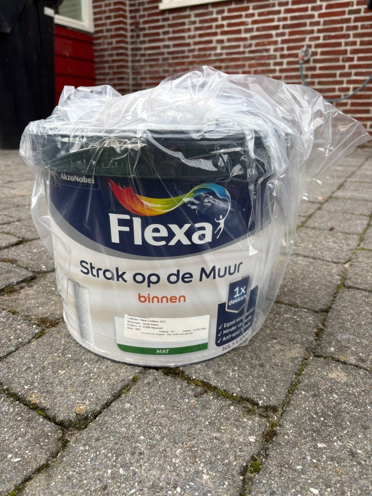 Flexa muurverf Sandy Beach mat 10 Liter, Ophalen, Beige, Nieuw, Verf