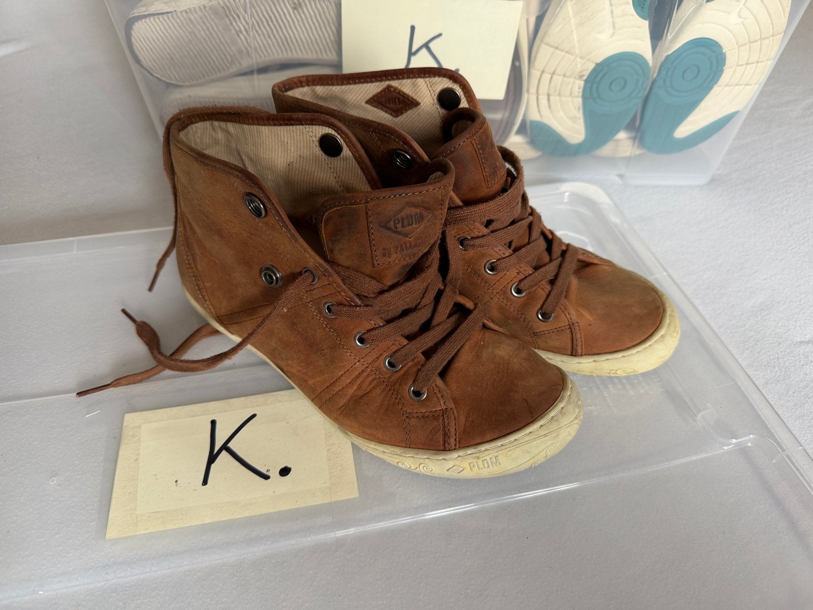 PLDM Palladium bruine leren sneakers maat 41, Verzenden, Gedragen, Bruin, Sneakers of Gympen