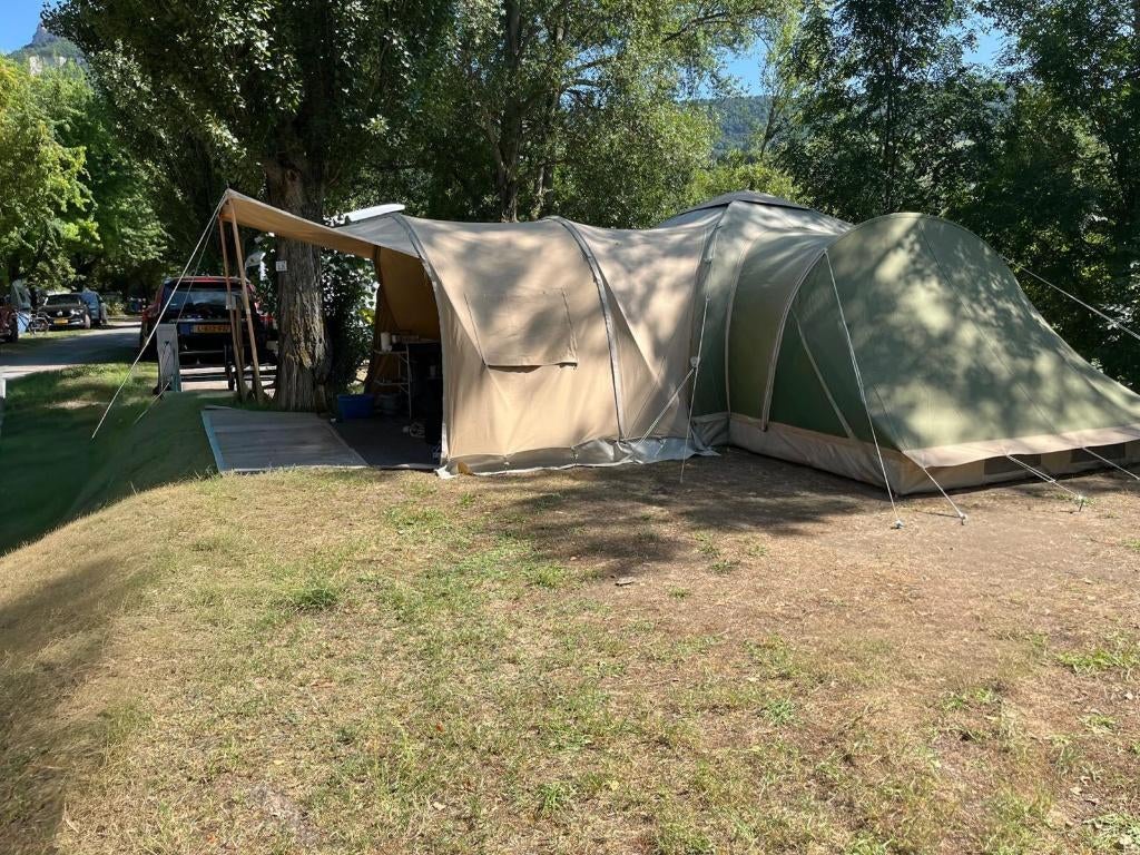 Karsten opblaastent type 350 met slaapaanbouw – compleet, Caravans en Kamperen, Ophalen, Gebruikt, Tot en met 6