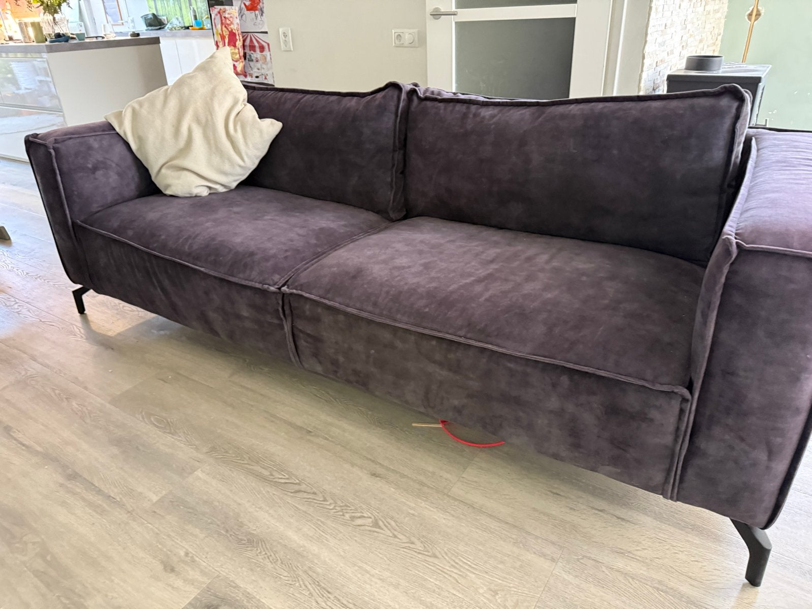 Comfortabele paarse bank - Zo goed als nieuw, Huis en Inrichting, Banken | Bankstellen, Ophalen, Driepersoons, 75 tot 100 cm, Zo goed als nieuw