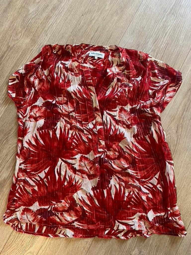 Lolly laundry blouse rood wit met glansdraadje 42 box 50, Verzenden, Nieuw, Maat 42/44 (L), Rood
