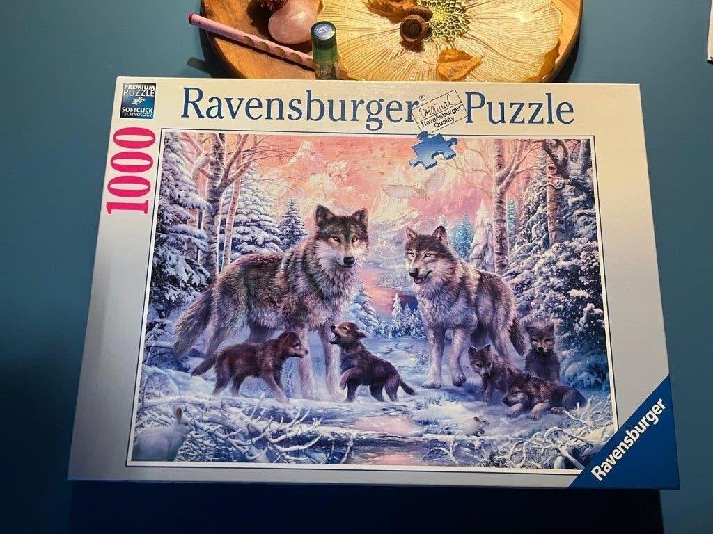 Ravensburger Legpuzzel Wolvenfamilie 1000 stukjes, Ophalen of Verzenden, 500 t/m 1500 stukjes, Zo goed als nieuw, Legpuzzel