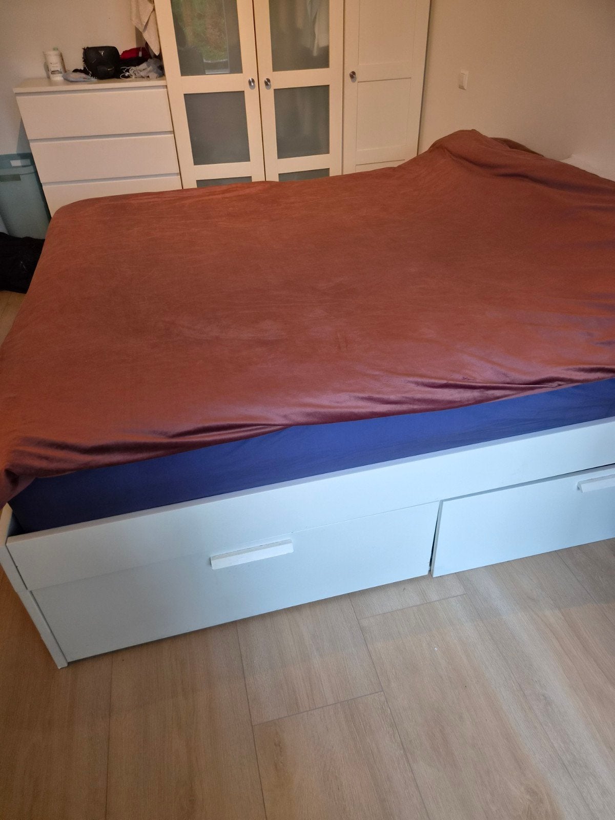ikea bed met lades, Eenpersoons, Wit, Ophalen of Verzenden, Zo goed als nieuw