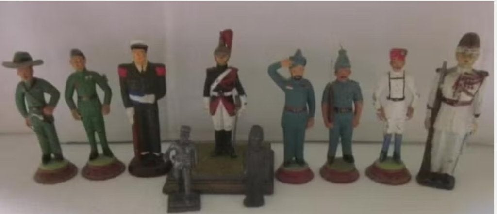 10 Vintage soldaten o.a.Frankrijk ,India enz div. grote LEES, Ophalen of Verzenden