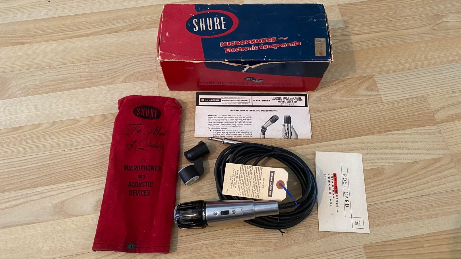 Vintage Shure 580 SB Unidyne Microfoon (USA), Ophalen, Gebruikt, Zangmicrofoon