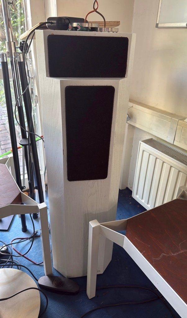 2x Elipson 1303 FT, Foster Tweeter Wit nerf en foam, Stereo speakers, 120 tot 150 watt, Zo goed als nieuw, Basreflex