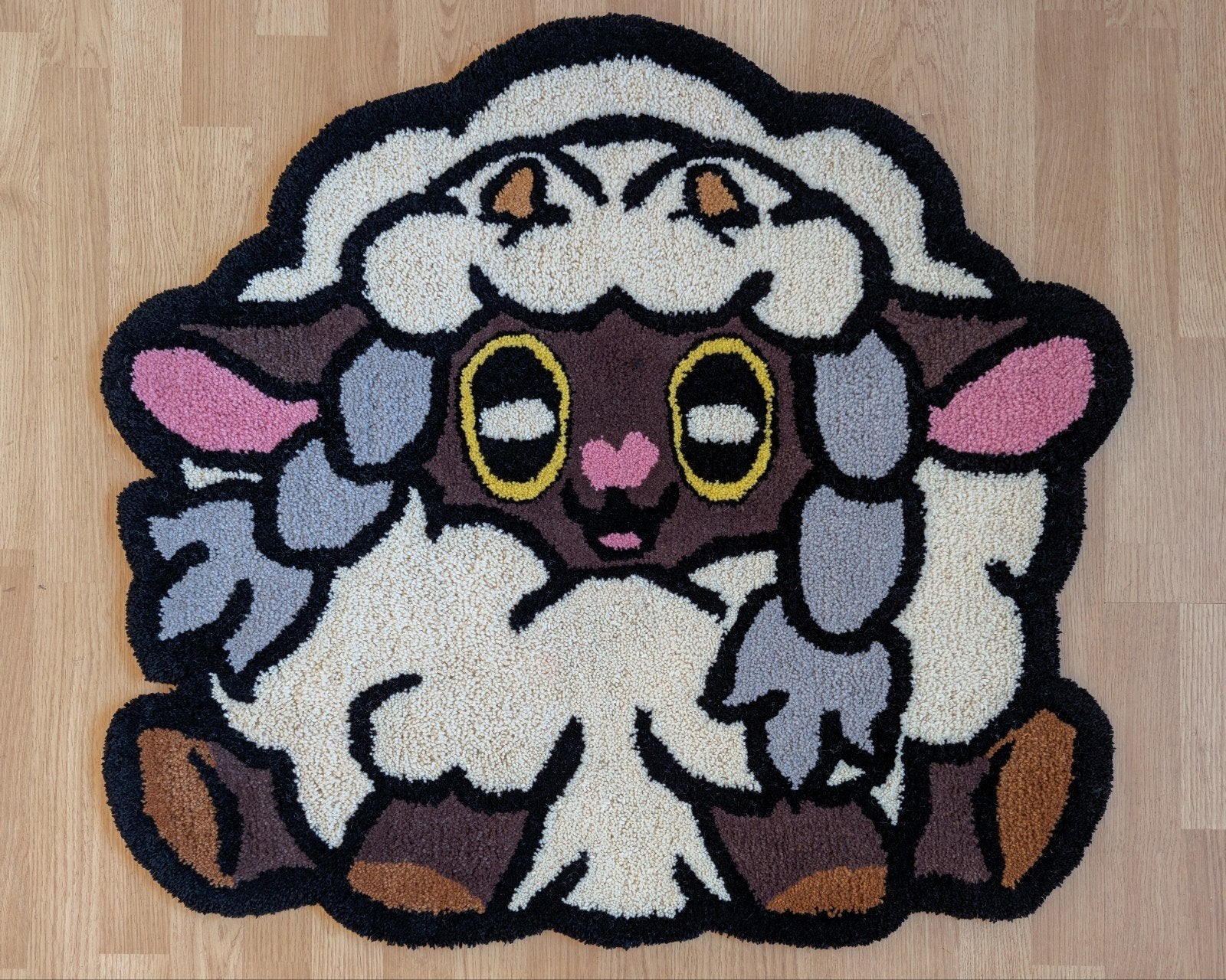 Uniek Handgemaakt Wooloo Vloerkleed (Pokémon) - 100% Wol, Pop Art / Gaming / Game Room / Handgemaakt Design / Pokemon, Nieuw, Overige vormen