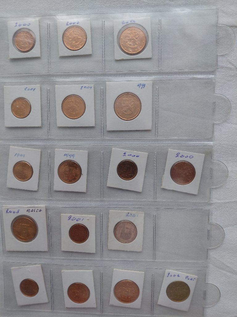 1-2-5 cent muntjes UNC Finland-Portugal-Spanje, Ophalen of Verzenden, Finland, 1 cent, Losse munt