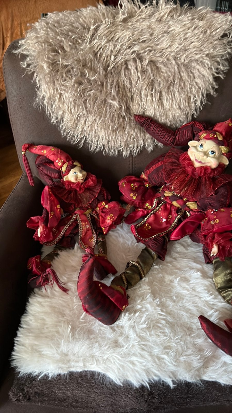 Decoratieve Elfen Poppen - Rood & Goud efteling, Verzamelen, Poppetjes en Figuurtjes, Ophalen of Verzenden, Zo goed als nieuw