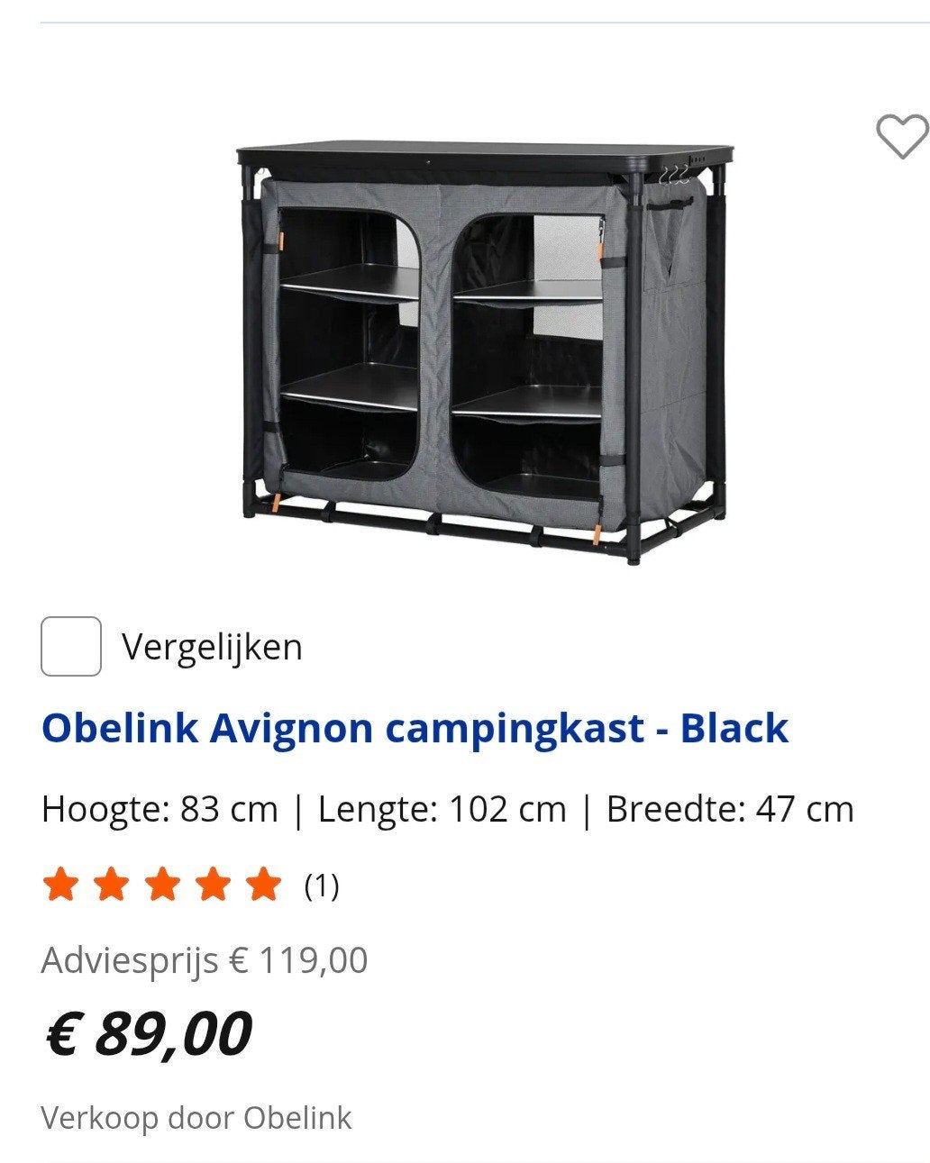 Campingkast, Ophalen, Campingkast