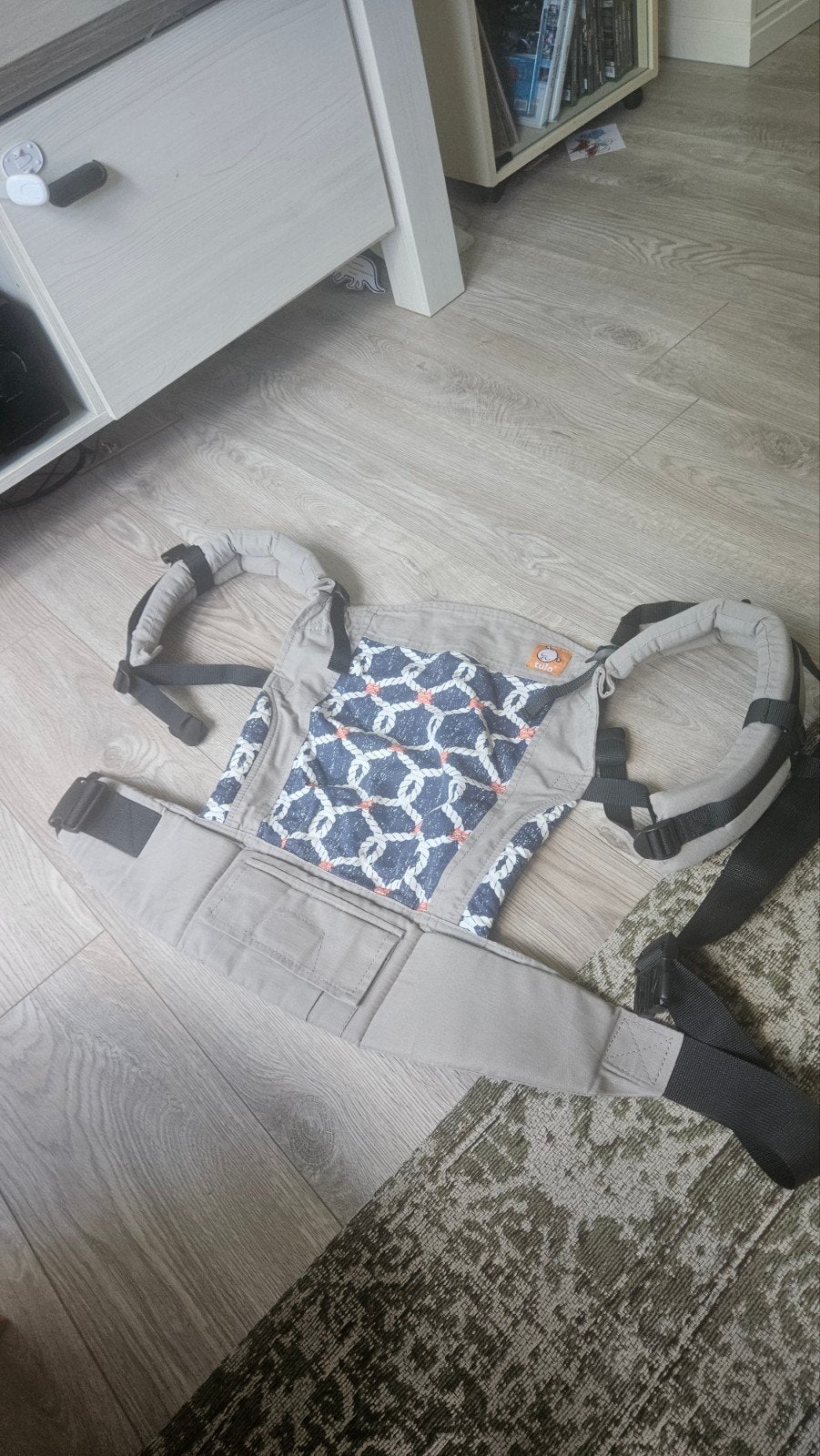 Tula Draagzak met nautisch patroon - Zo goed als nieuw, Overige merken, Buik of Rug, Ophalen of Verzenden, Zo goed als nieuw