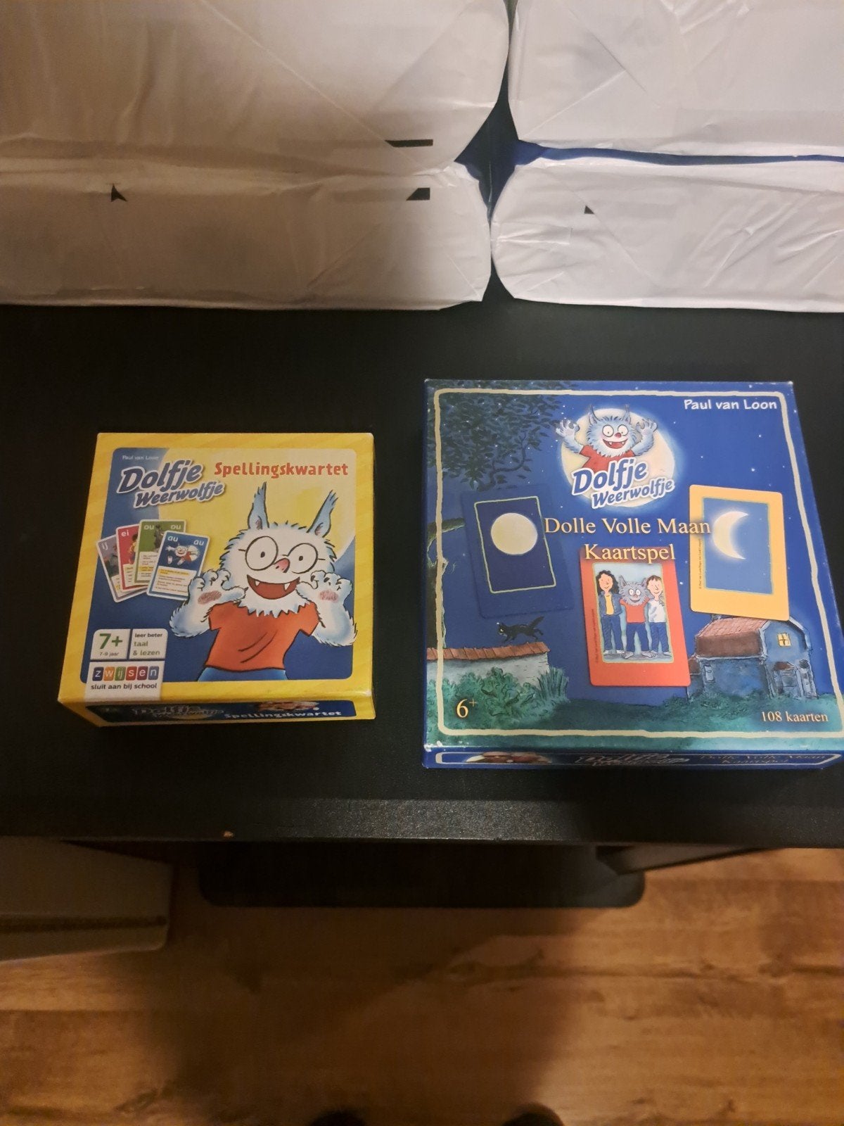 Dolfje Weerwolfje Spellen:Spellingkwartet & Dolle Volle Maan, Een of twee spelers, Ophalen of Verzenden, Zo goed als nieuw, Zwijsen / Paul van Loon