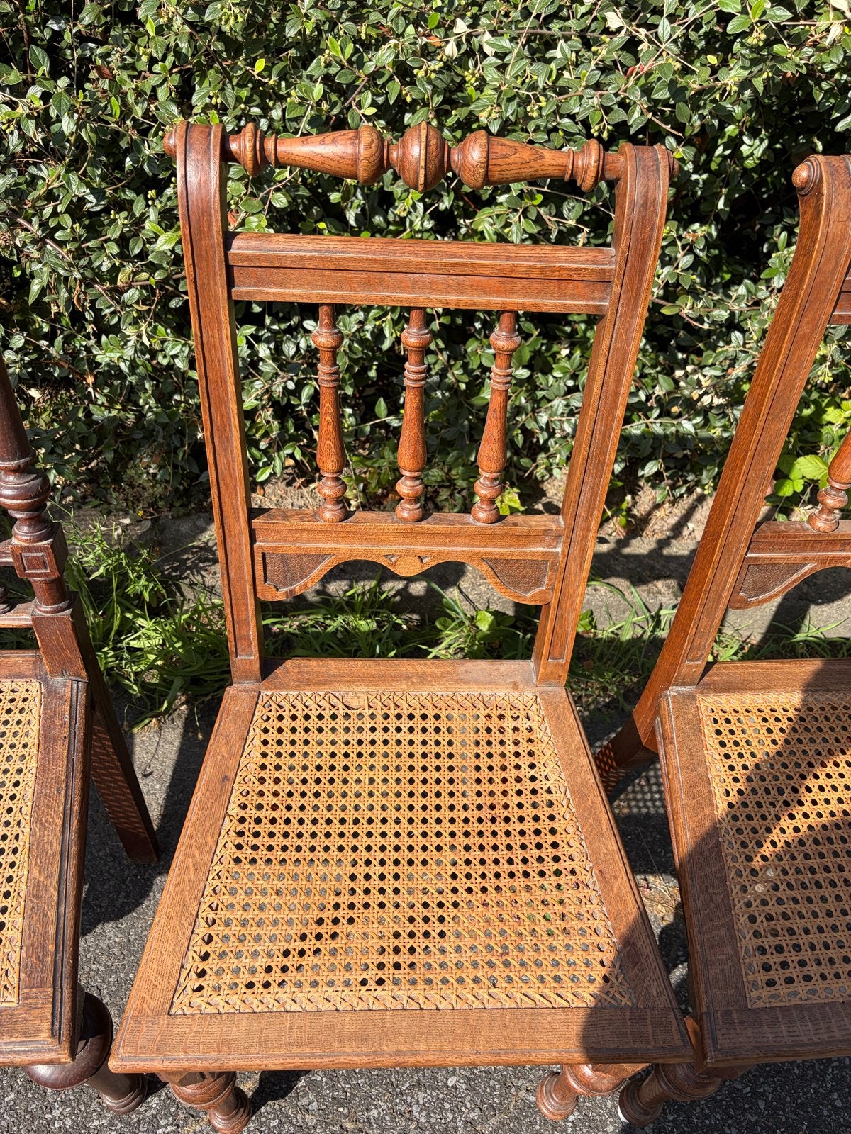 Set van 4 Antieke Rotan Stoelen, Ophalen