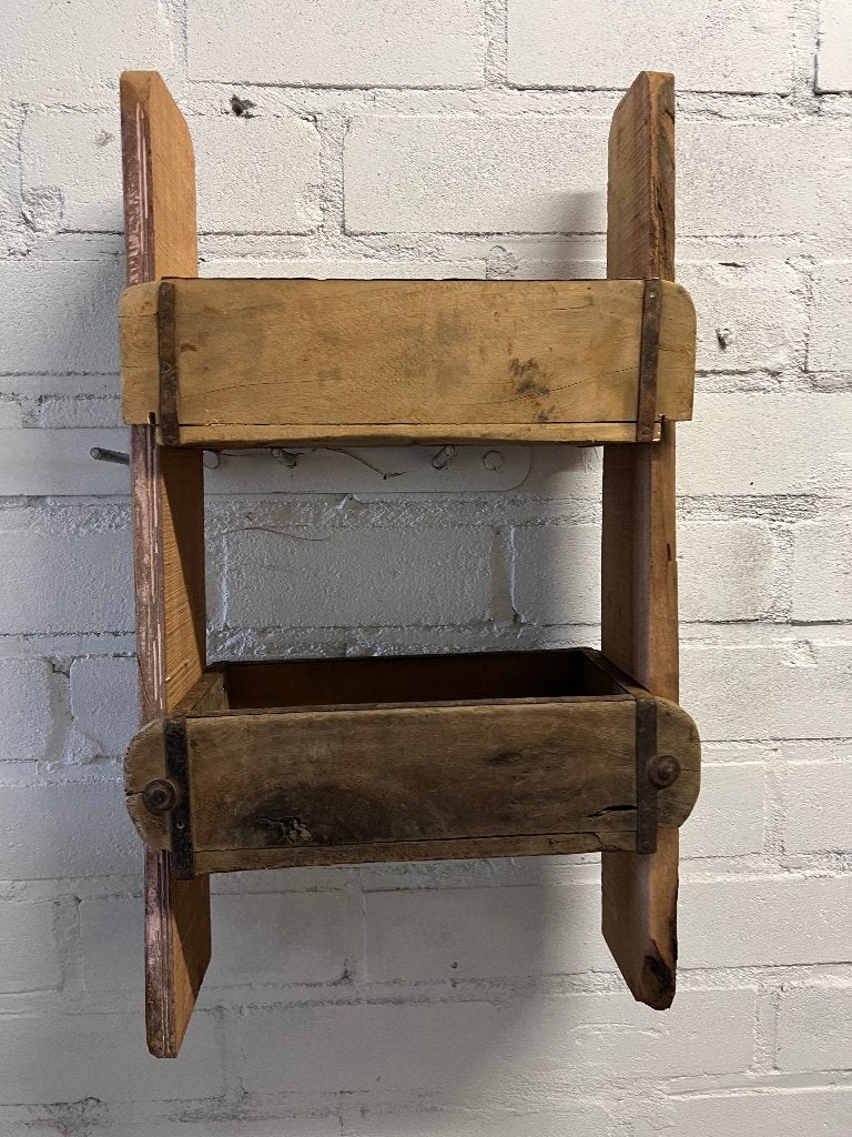 Steenmal wandrek 2 bakjes Railway sloophout India 60 cm rek, Verburgt Vintage, Nieuw, Ophalen of Verzenden, https://verburgtvintage.nl/#contact