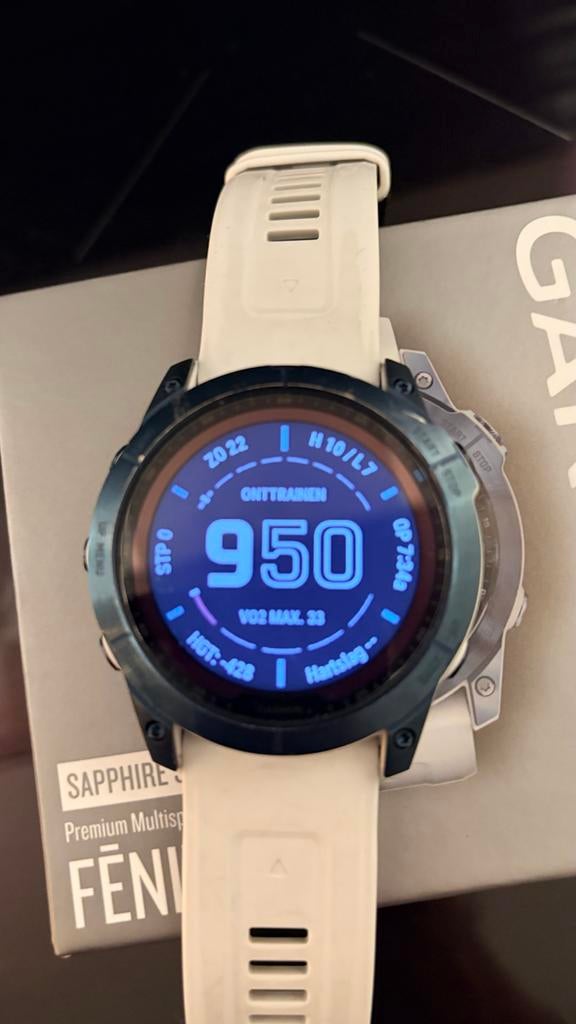 Garmin Fenix 7X 51mm Solar Sapphire Multisport GPS Horloge, Sieraden, Tassen en Uiterlijk, Sporthorloges, Afstand, Wit, Ophalen of Verzenden