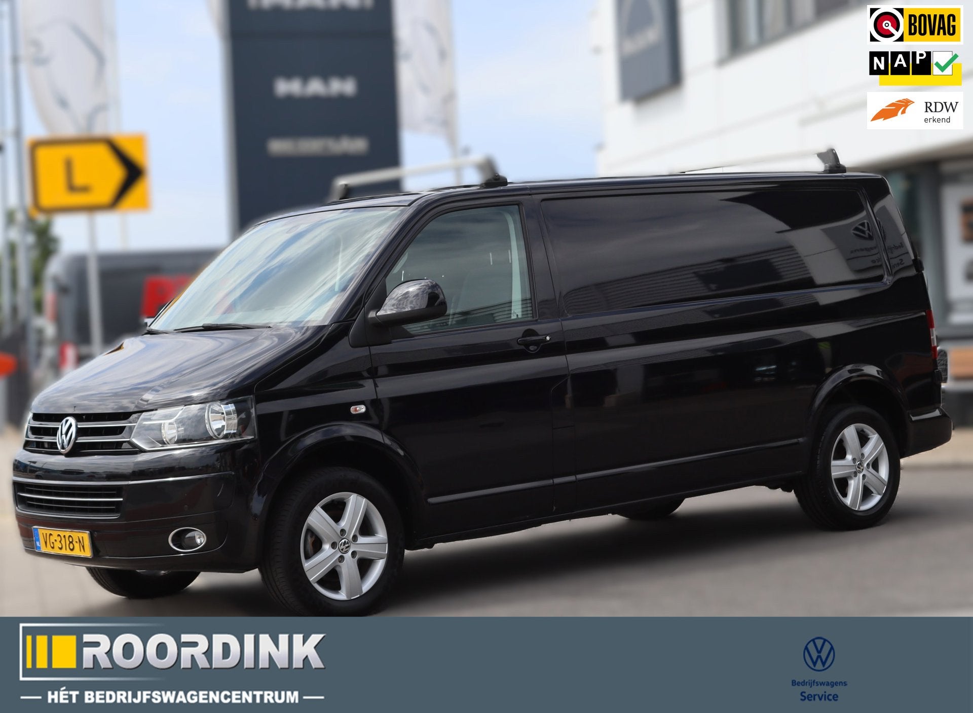 Volkswagen Transporter 140 pk, 17"LMV, bumpers in kleur, tre, Euro 5, Stof, Gebruikt, Zwart