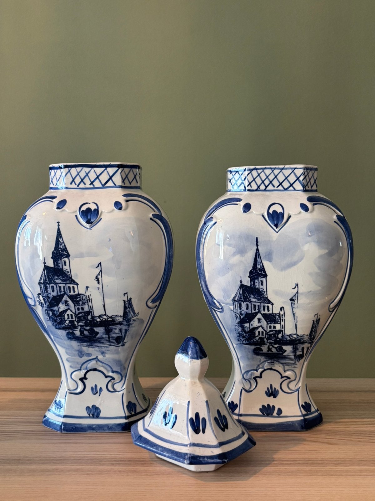 Delfts blauwe vazen - jaren ‘60, Ophalen of Verzenden