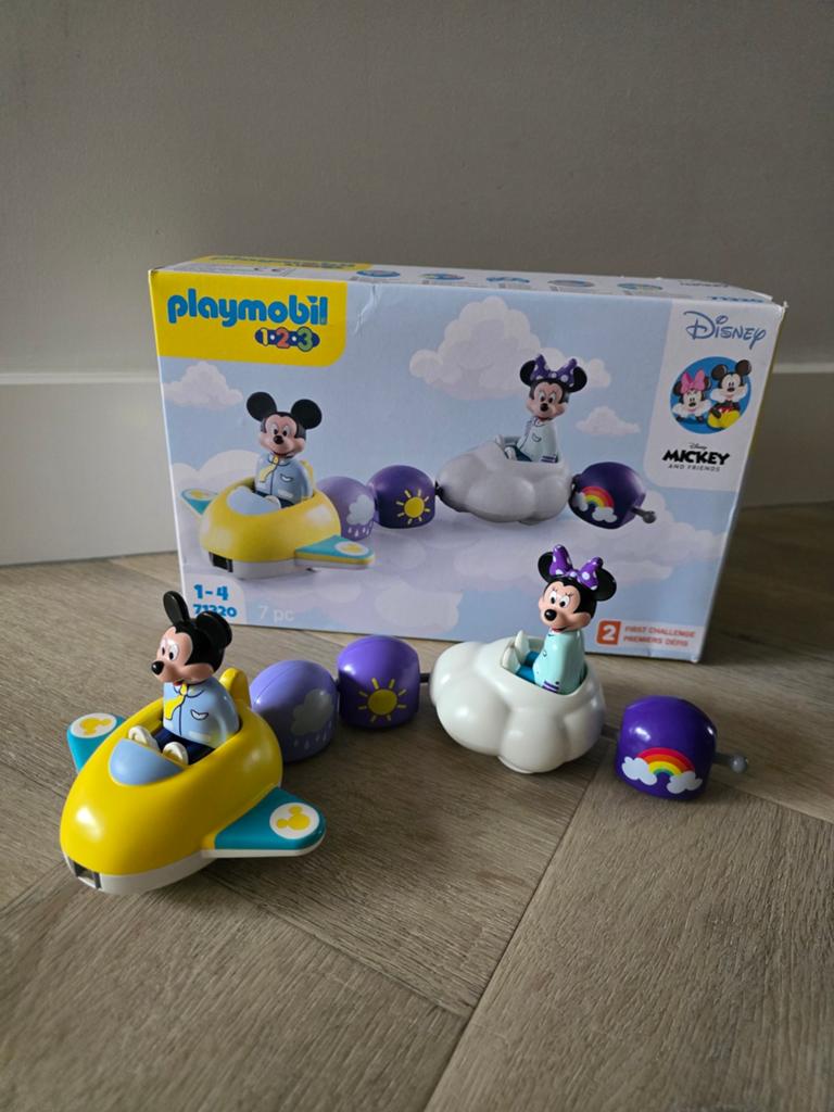 Playmobil 1.2.3 & Disney Mickey Mouse Wolkentrein - 71320, Ophalen of Verzenden, Zo goed als nieuw, Complete set