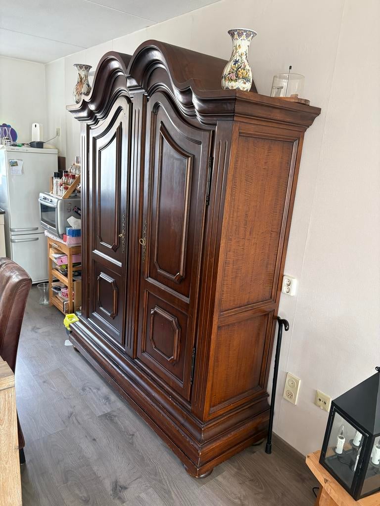 Mooie eikenhouten kast met legplanken, Antiek en Kunst, Ophalen
