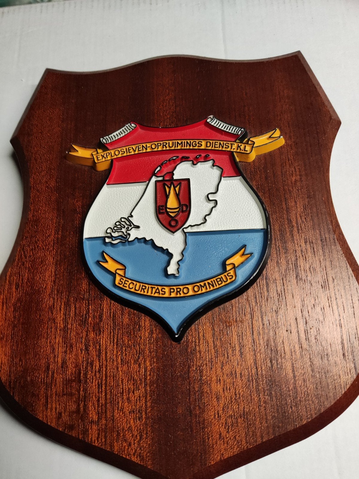 Eenheidsschild EOD, Explosieven Opruimings Dienst KL, Verzamelen, Ophalen of Verzenden, Landmacht, Nederland, Embleem of Badge