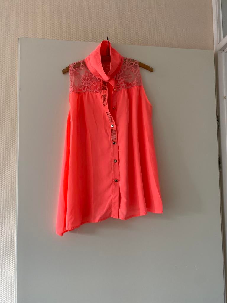 Roze/oranje top, Kleding | Dames, Tops, Maat 38/40 (M), Oranje, Ophalen of Verzenden, Zo goed als nieuw