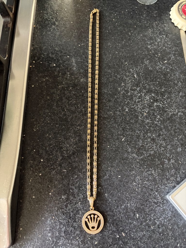 Magnum ketting 14kt, Sieraden, Tassen en Uiterlijk, Kettingen, Ophalen, Met hanger, Zo goed als nieuw, Goud