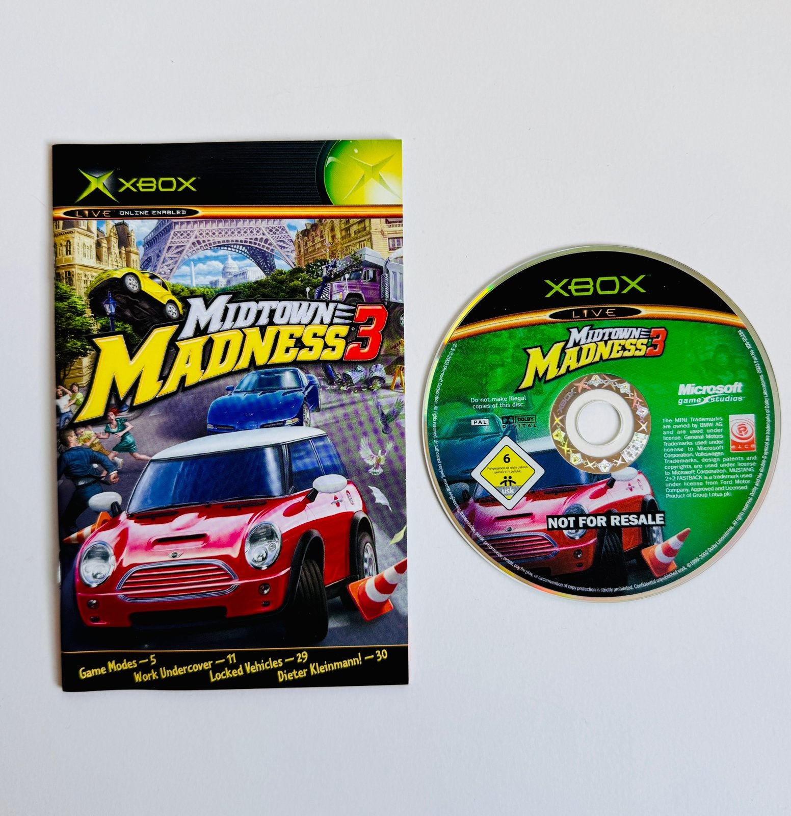 Midtown Madness 3 – Xbox Original - disc & boekje only, 1 speler, Racen en Vliegen, Ophalen of Verzenden, Zo goed als nieuw