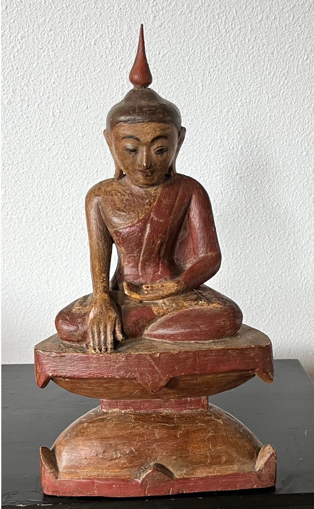 Houten Birmese Boeddha (Shan-stijl) met Certificaat, Ophalen, Overige onderwerpen, Houtsnijwerk, Handgemaakt
