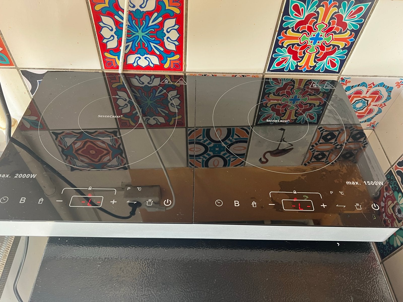 SilverCrest Dubbele Inductiekookplaat - Draagbaar, Witgoed en Apparatuur, Ophalen, Minder dan 85 cm, 3 kookzones of minder, Zo goed als nieuw