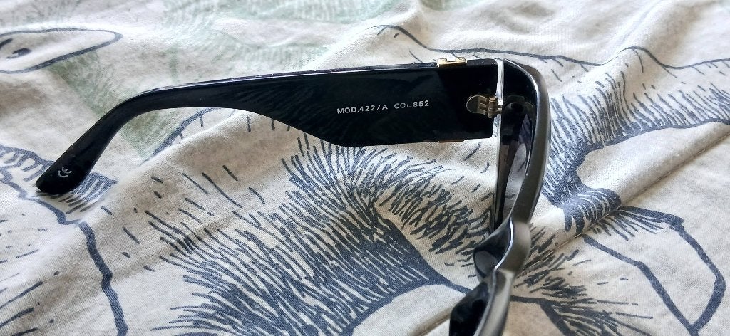 Vintage Gianni Versace Zonnebril MOD 422/A COL 852, Ophalen, Zonnebril, Zwart, Gianni Versace