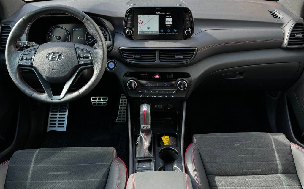 Hyundai Tucson 1.6 T-GDI N-Line *Trekhaak*Pano*Navi*Stoel/St, Auto's, Gebruikt, 1591 cc, 4 cilinders, Origineel Nederlands