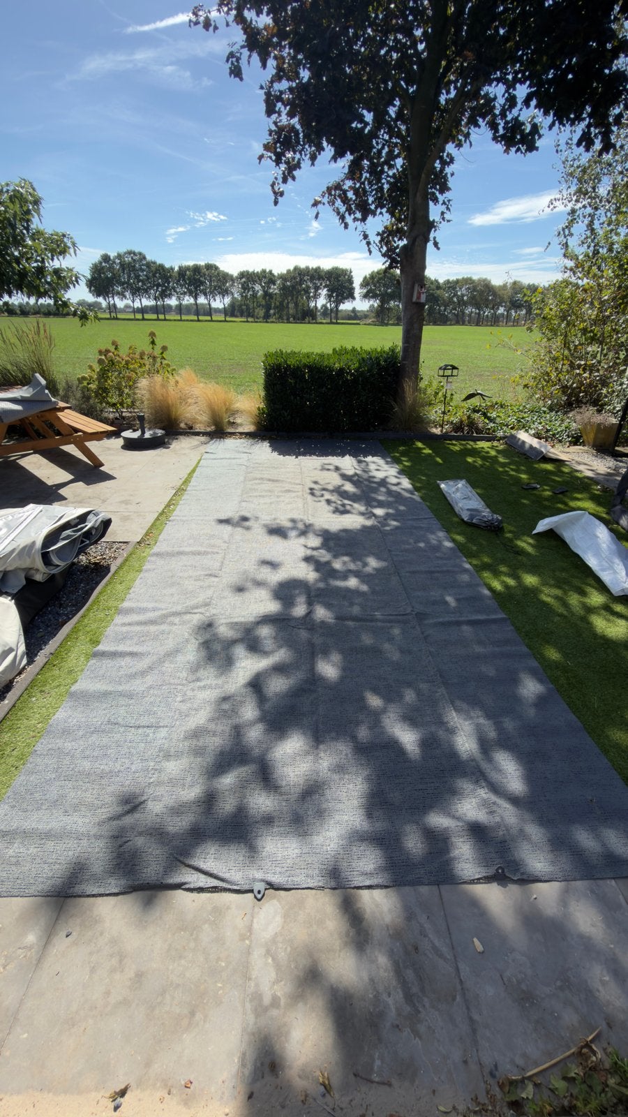 Grondzeil voor caravan of tent - Grijs 6x2,5m, Ophalen, Gebruikt