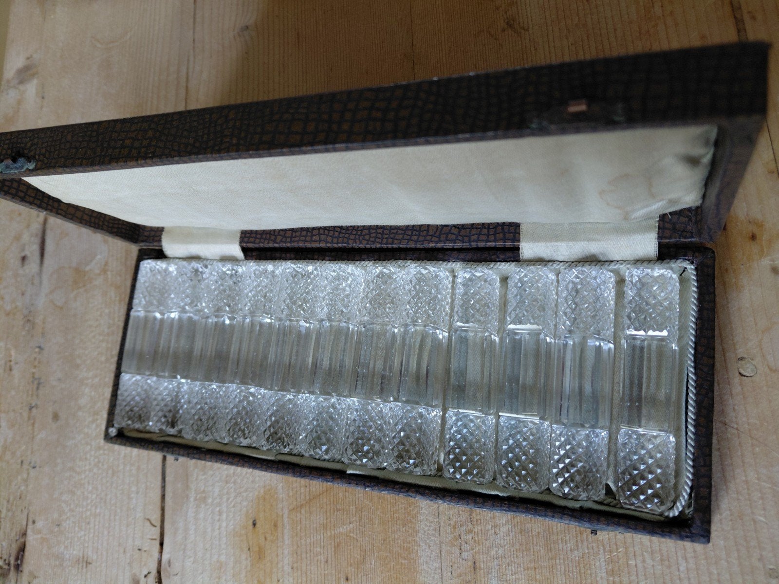 Vintage kristallen messenleggers, Antiek en Kunst, Antiek | Glas en Kristal, Ophalen of Verzenden