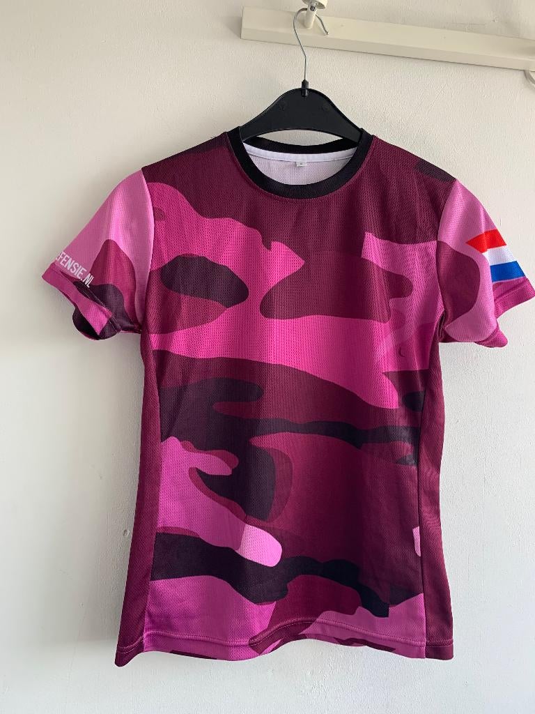 Sport t-shirt roze camouflage print (S), Defensie, Nieuw, Ophalen of Verzenden, Korte mouw