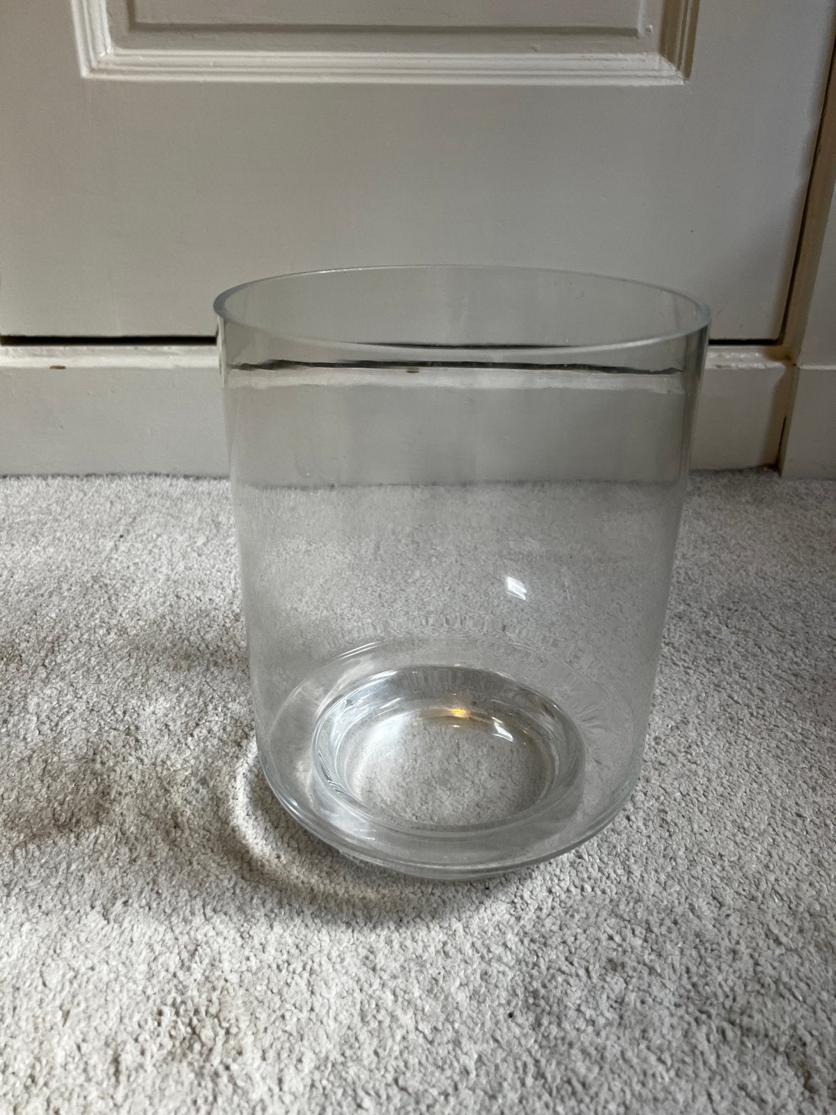 Glazen vaas/windlicht - H23cm D18cm, Ophalen, Zo goed als nieuw, Transparant, Glas