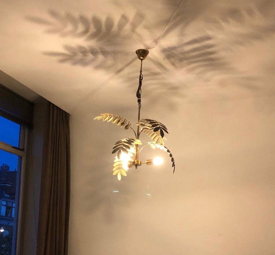 Palmboom hanglamp - Tropische Bladlamp, Ophalen, Gebruikt, Metaal, E14 (klein)