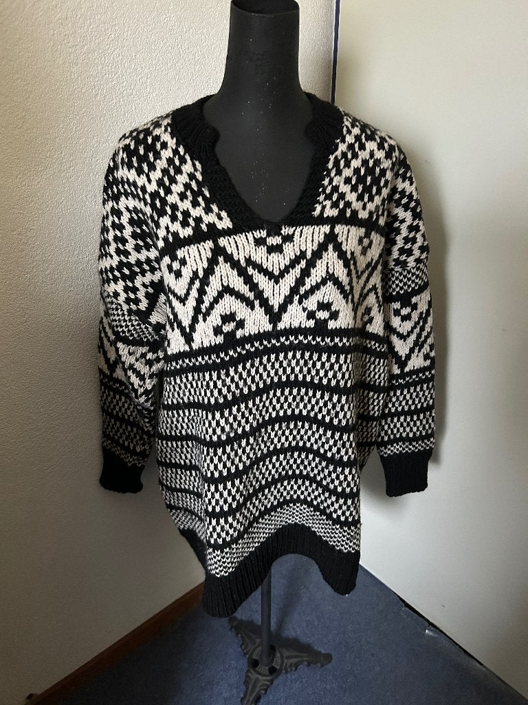 Summum Mooie gebreide oversized trui mt L zwart/wit, Kleding | Dames, Truien en Vesten, Summum, Overige kleuren, Maat 42/44 (L)