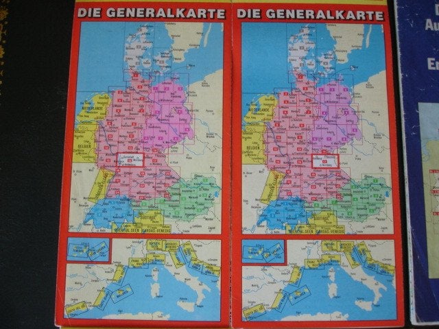 Landkaarten Duitsland, Oostenrijk en Hongarije, voor weinig!, Gelezen, Diverse auteurs, Landkaart, 1800 tot 2000