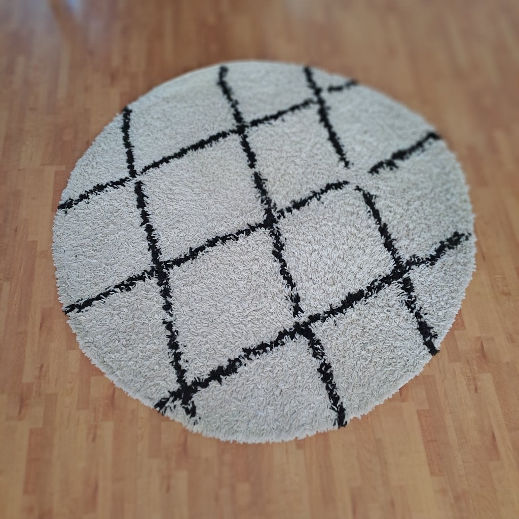Rond Tapijt 120 cm, Ophalen, Gebruikt, Rond, Zwart