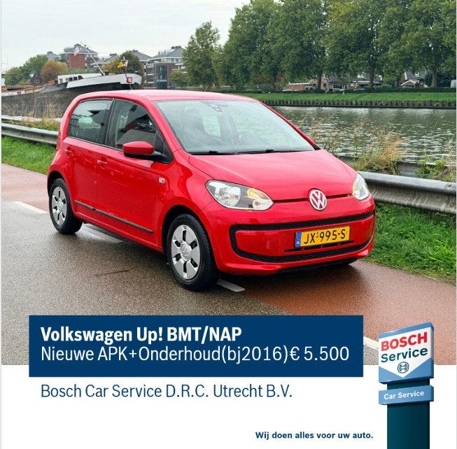 Volkswagen up! bmt/nap Nieuwe apk+onderhoud(bj2016), Keurmerk '100% Onderhouden', Gebruikt, Up!, 840 kg