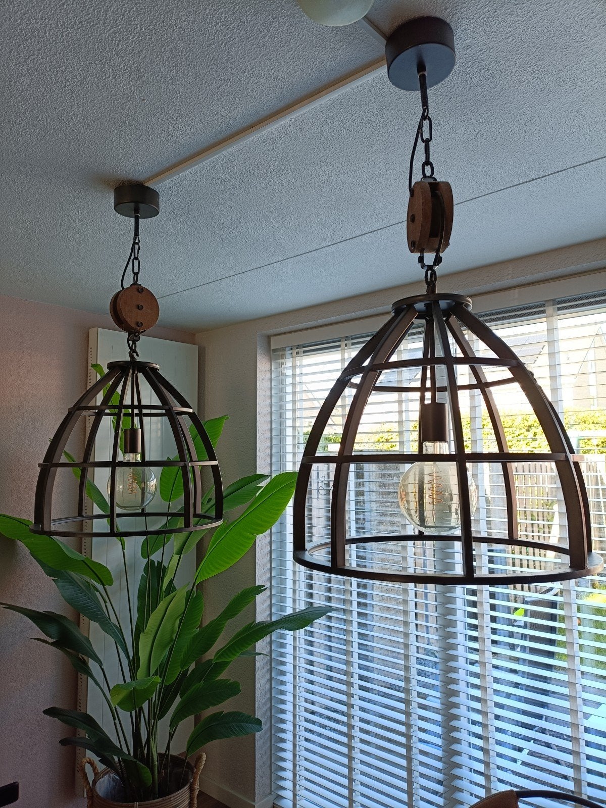 ZGAN! 2x Brilliant hanglamp Matrix zwart Ø48cm E27, Ophalen, E27 (groot), Zo goed als nieuw, Industrieel