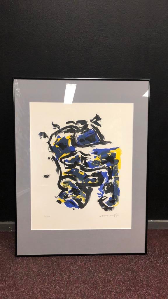 Zeefdruk Wolvecamp '92 - Abstracte compositie, Ophalen of Verzenden