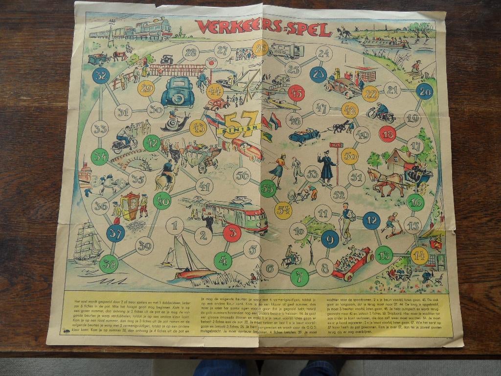 verkeersspel  bordspel 1986  ns  stoomtrein  trekschuit, Verzenden, Gebruikt, Tram, Overige typen
