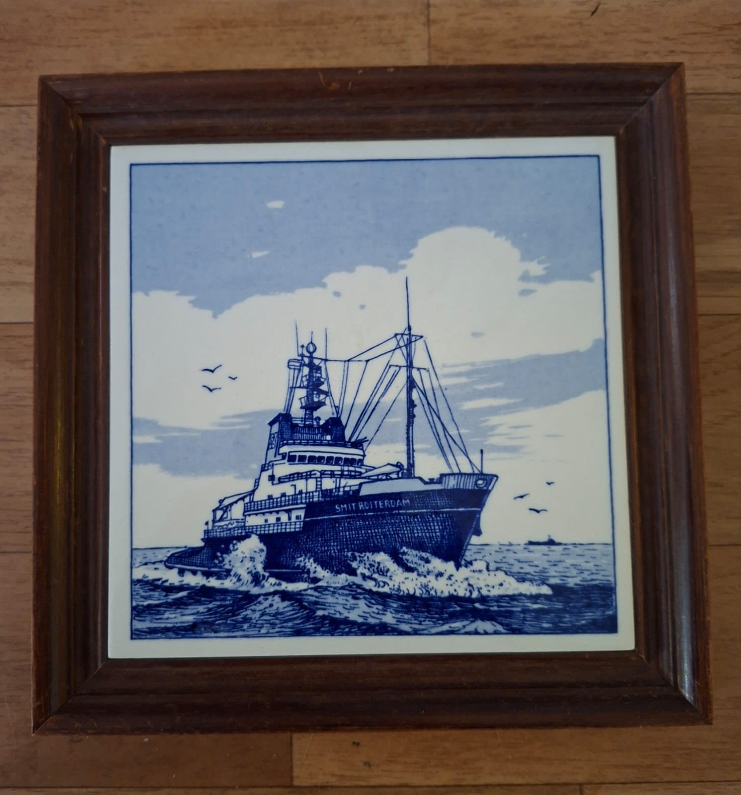 Delfts blauwe tegel "Smit Rotterdam" zeesleper, Ophalen of Verzenden
